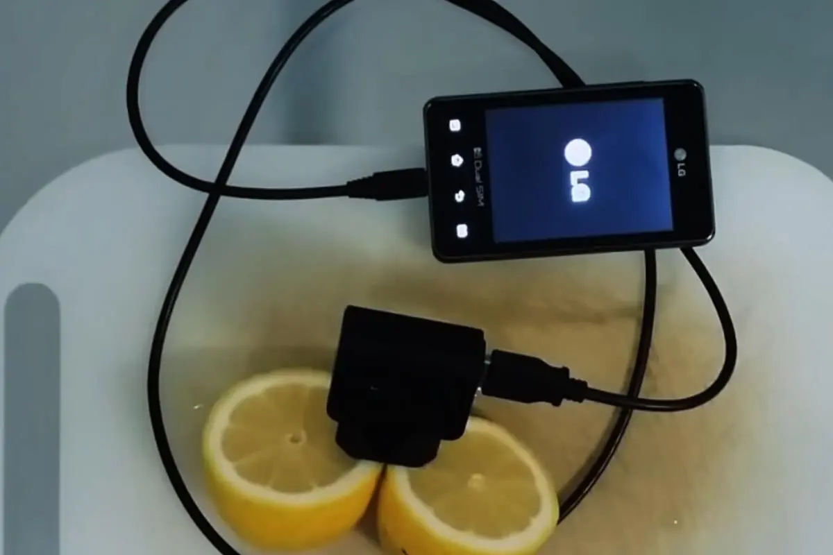 cargar el teléfono inteligente usando lata y limón - Cómo cargar el teléfono inteligente