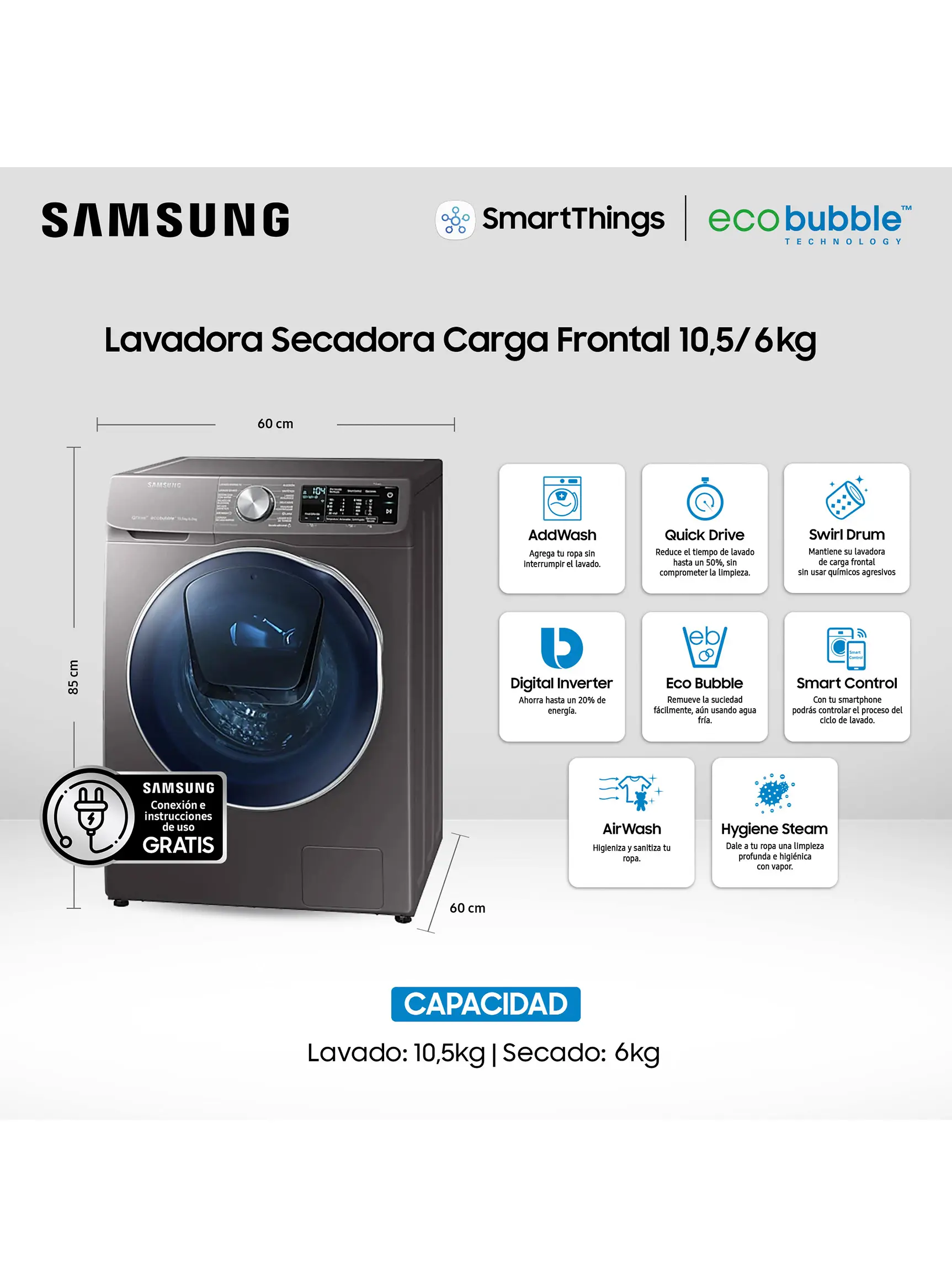 conexion wifi control inteligente lavadora samsung wd10n64foox zs - Cómo conectar mi secadora Samsung a mi celular