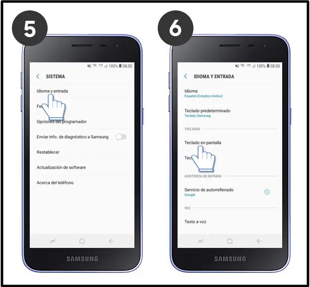 como activar teclado inteligente a sansumg celular - Cómo configurar el teclado de un celular Samsung