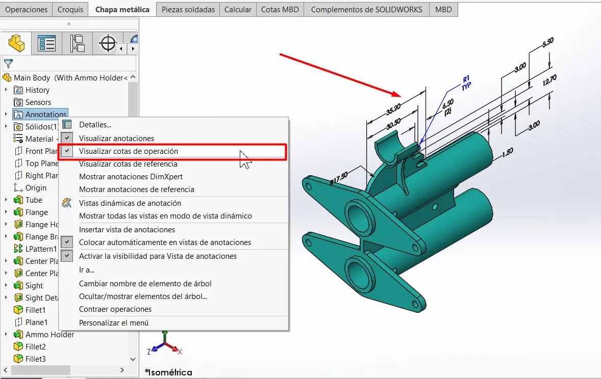 cota inteligente solidworks definicion - Cómo poner cotas en un plano SOLIDWORKS