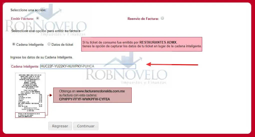 cadena inteligente mcdonald's - Cómo puedo facturar un ticket de Mcdonalds