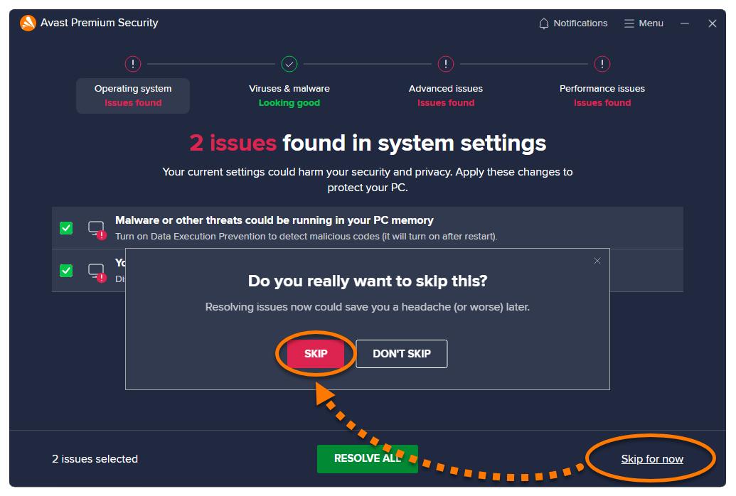 analisis inteligente avast se traba - Cómo reiniciar el Avast