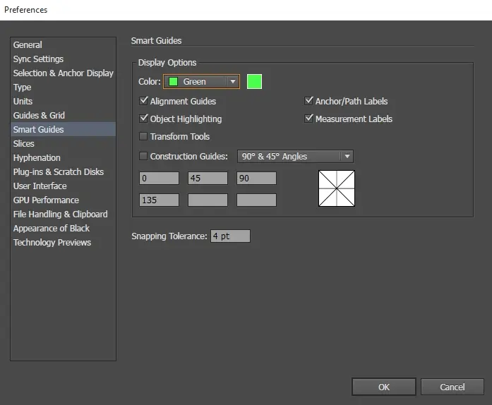 comando guías inteligentes en illustrator - Cómo sacar las guías en Illustrator