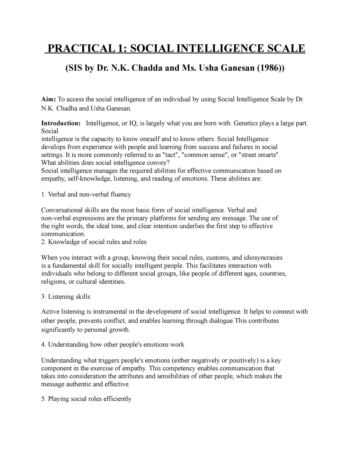 escala de inteligencia social de tromso - Cómo se califica una escala de inteligencia social