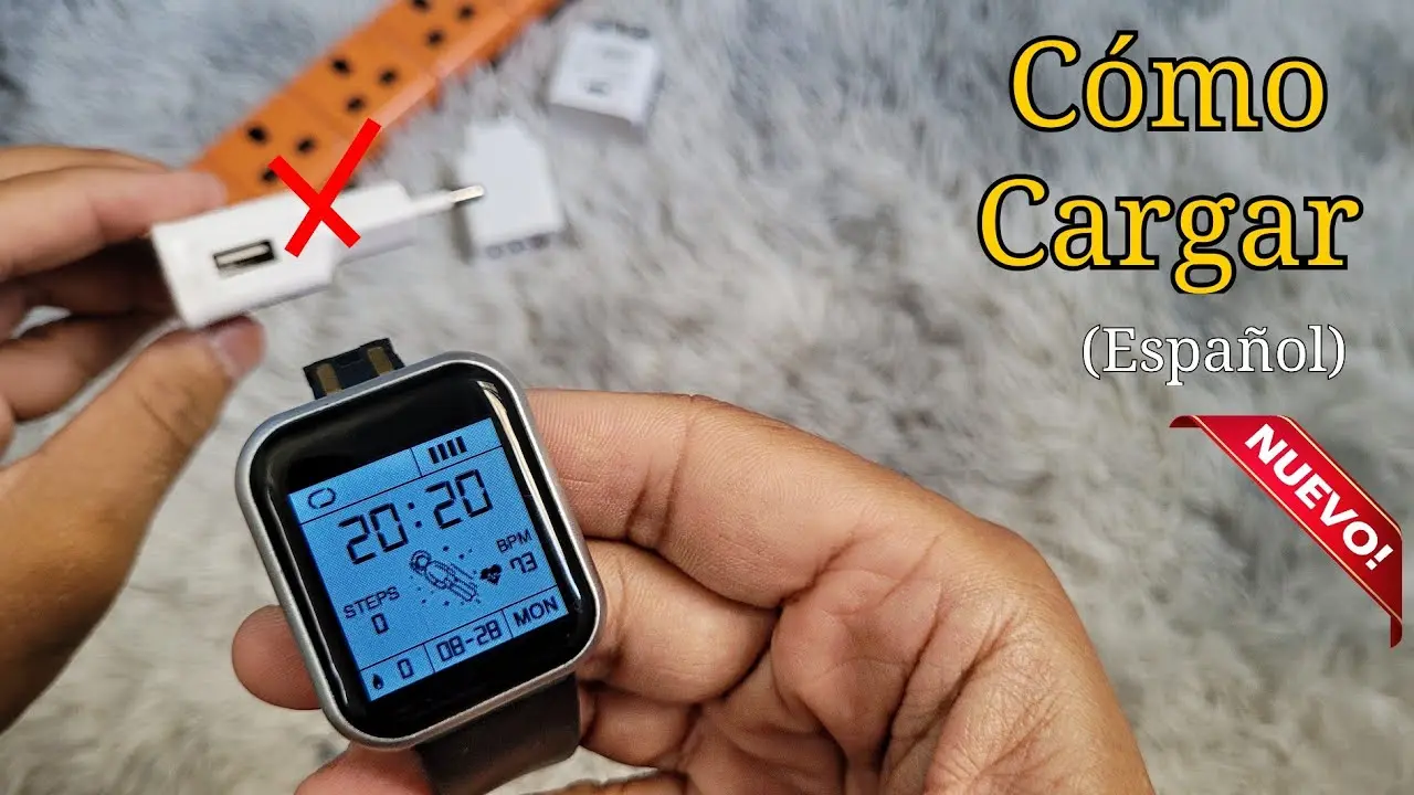 como se carga el reloj inteligente watch sport smartwatch caracteristicas - Cómo se carga un reloj inteligente