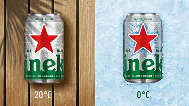 envase de cerveza inteligente - Cómo se denominan los envases que cambian de color cuando están a la temperatura óptima de consumo como las botellas y latas de cerveza