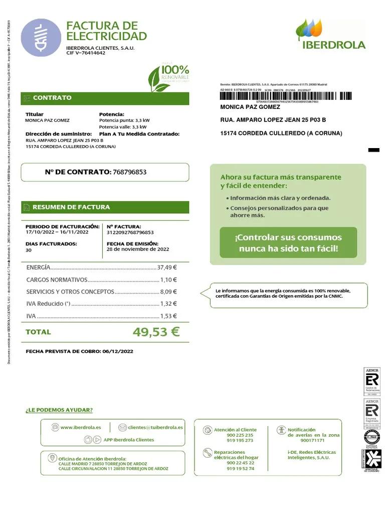 i-de redes eléctricas inteligentes s.a.u cif - Cuál es el CIF de Iberdrola