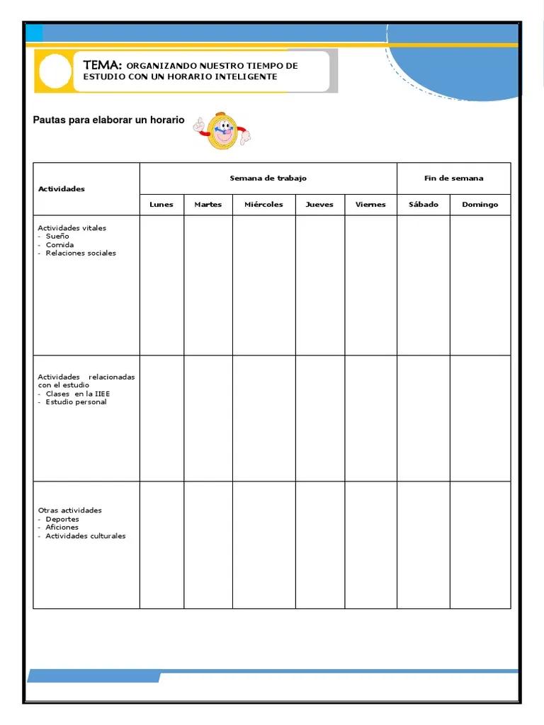 como organizar nuestro tiempo de estudio con un horario inteligente - Cuál es el horario de estudio más eficiente