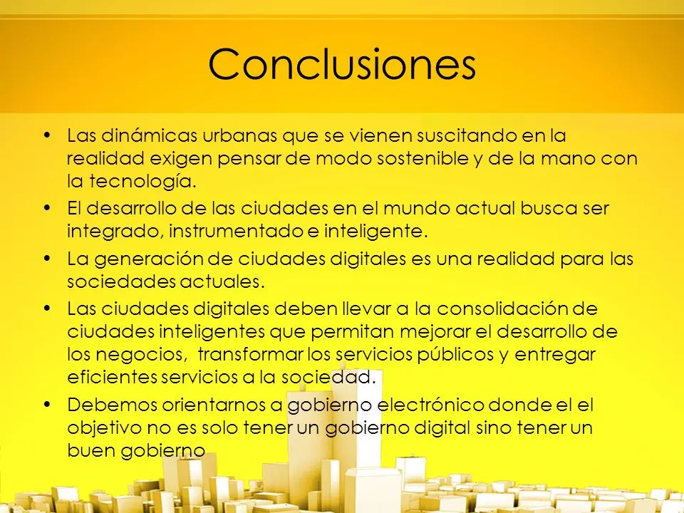 conclusiones de las ciudades inteligentes - Cuál es la conclusión de las ciudades inteligentes