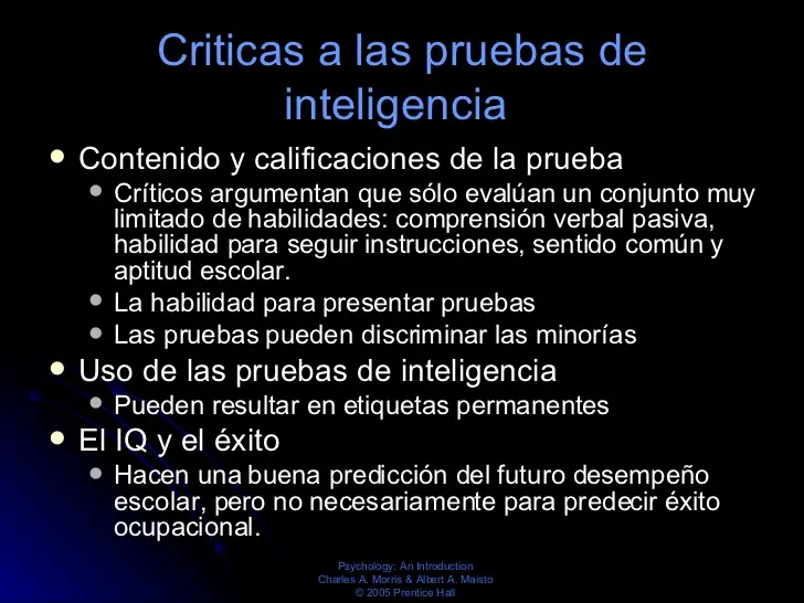 criticas a los test de inteligencia - Cuál es una de las principales críticas a las pruebas de inteligencia