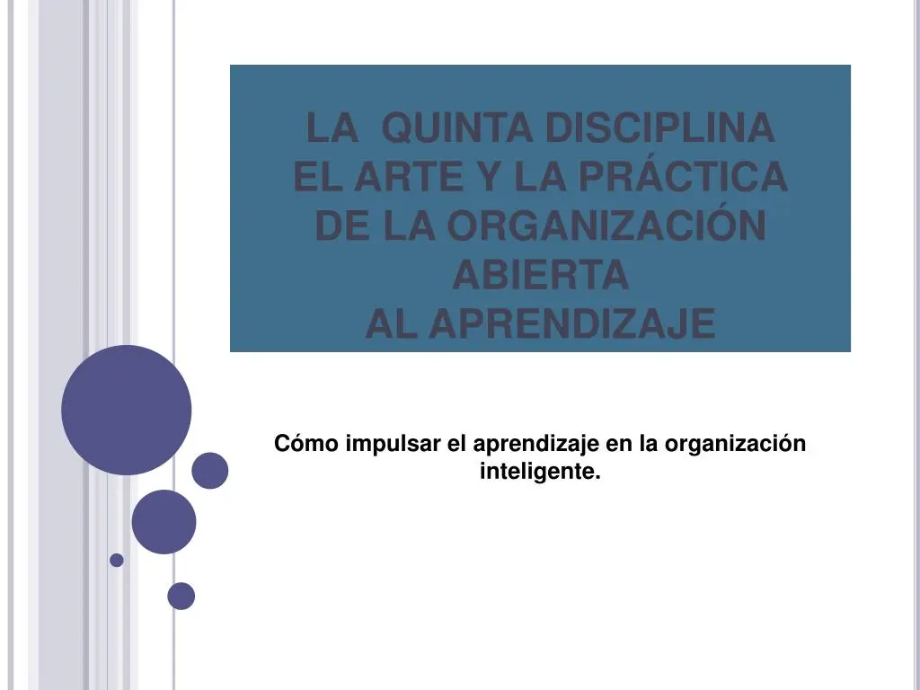 disciplinas de la organización inteligente slide - Cuáles son las cuatro 4 disciplinas que contribuyen al comportamiento organizacional