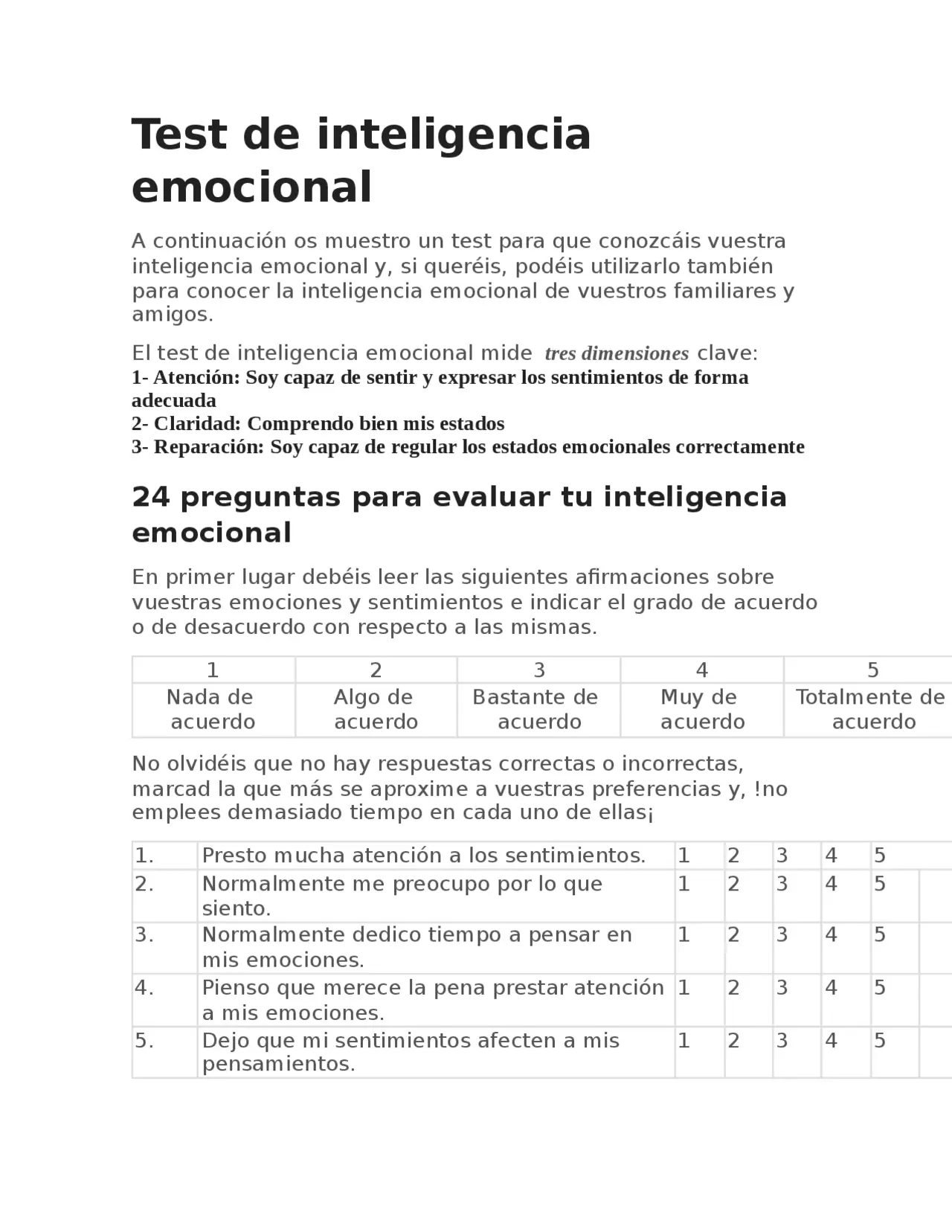 test de inteligencia emocional - Cuáles son los test para medir la inteligencia emocional