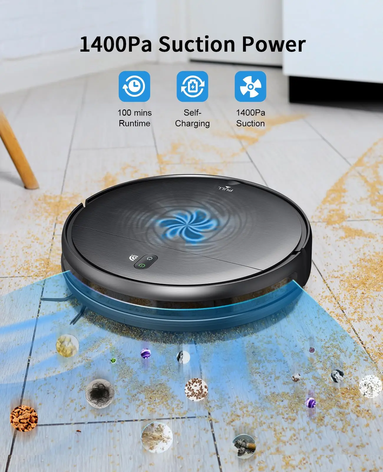 aspiradora inteligente winco w 200 con sensor y doble filtro - Cuántos watts tiene una aspiradora robot