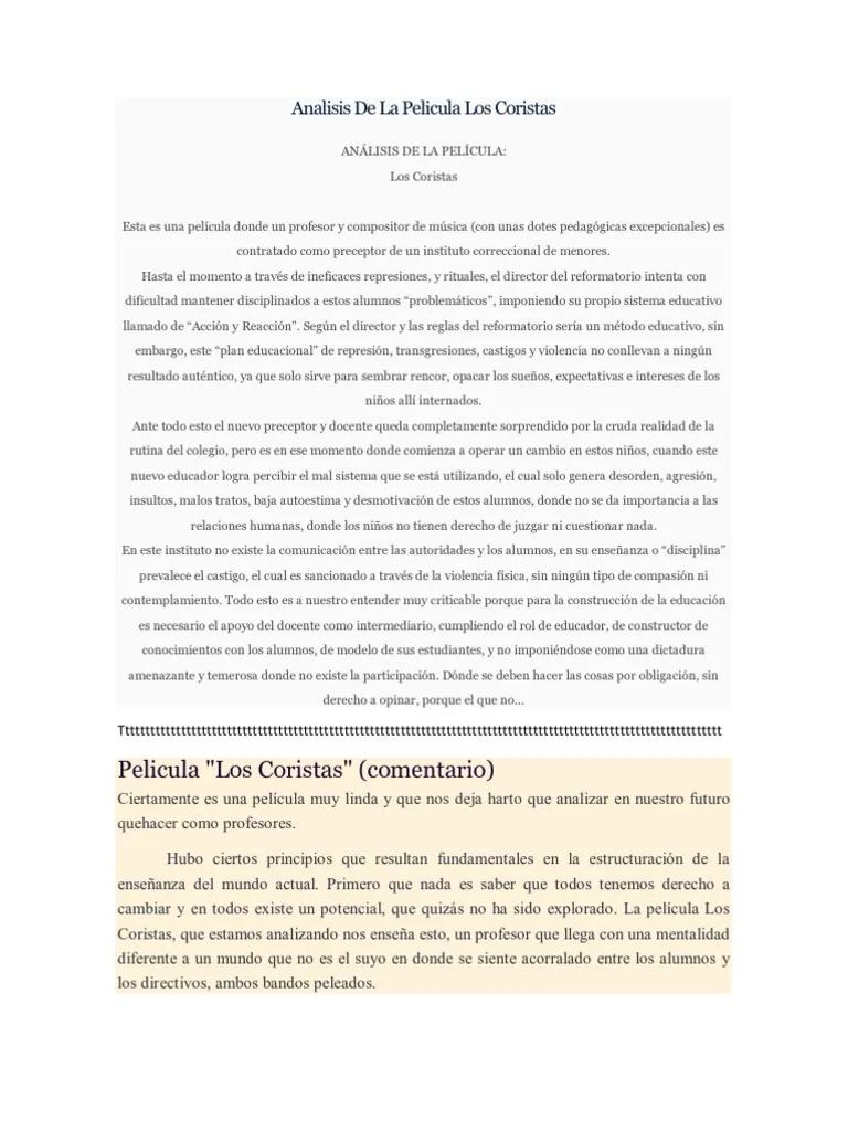 Análisis de Los Coristas y las inteligencias múltiples - Qué características de la enseñanza moderna se observa en la película Los coristas analisi los coristas inteligencias multiples - Qué características de la enseñanza moderna se observa en la película Los coristas