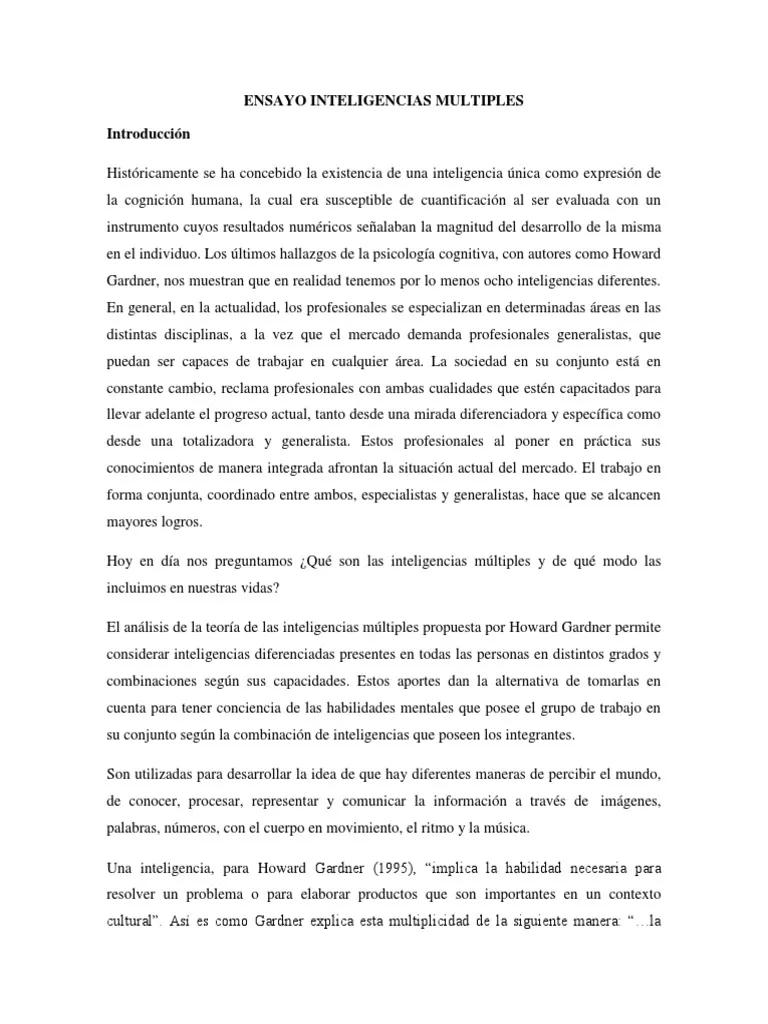 Ensayo de inteligencias múltiples para enfermeras - Qué es el ensayo de inteligencia múltiple ensayo de inteligencias multiples para enfermeras - Qué es el ensayo de inteligencia múltiple