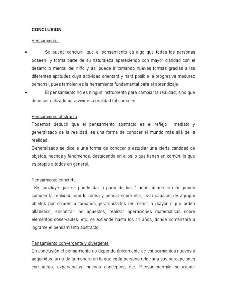 Conclusión de pensamiento e inteligencia - Qué es el pensamiento conclusion conclusion de pensamiento e inteligencia - Qué es el pensamiento conclusion