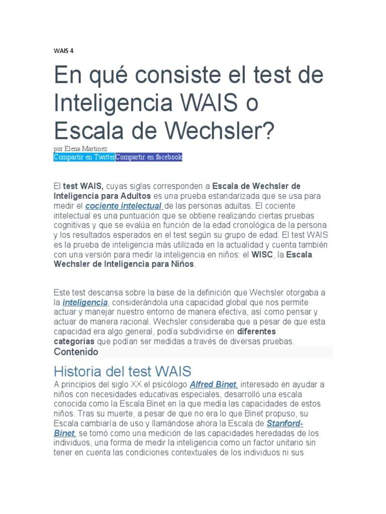 definicion inteligencia wais iv - Qué es el razonamiento perceptivo en el WAIS-IV