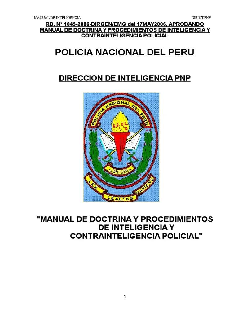 doctrina de inteligencia policial peru - Qué es la doctrina policial del Perú