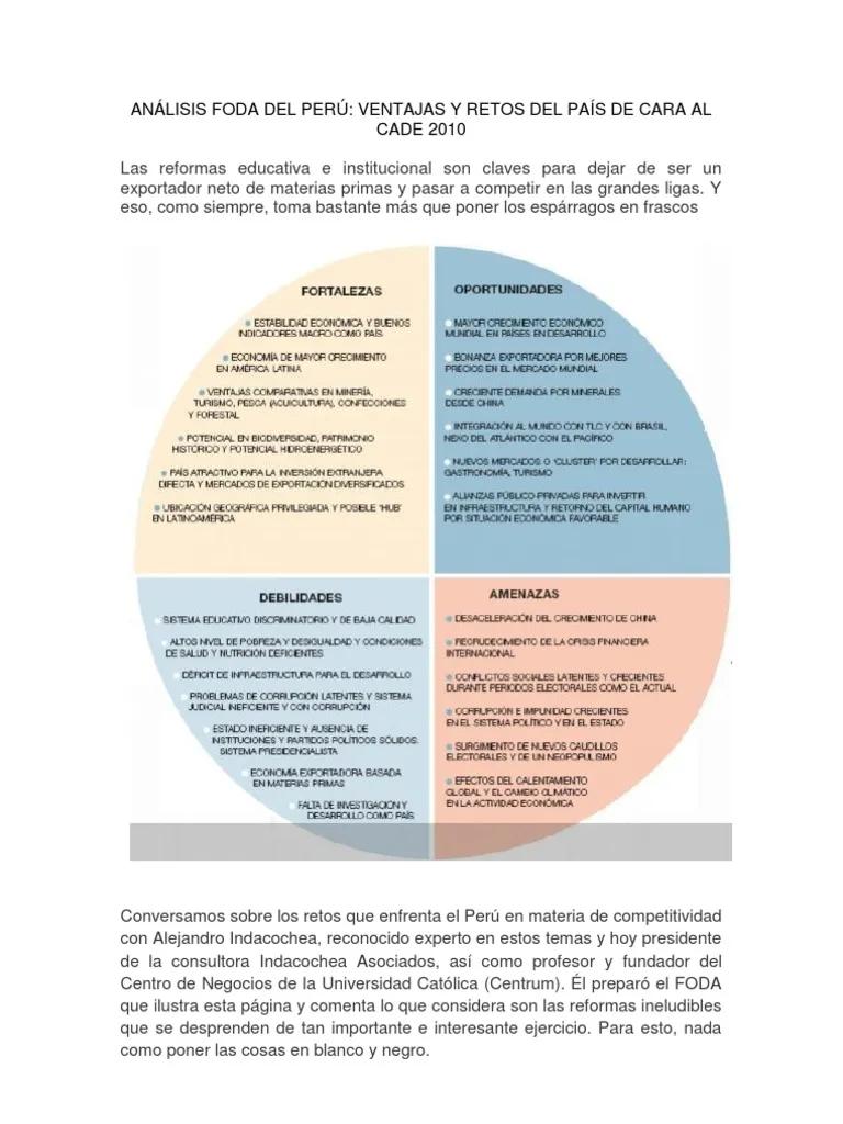 analisis foda sistema inteligencia peruana - Qué es la FODA personal Senati