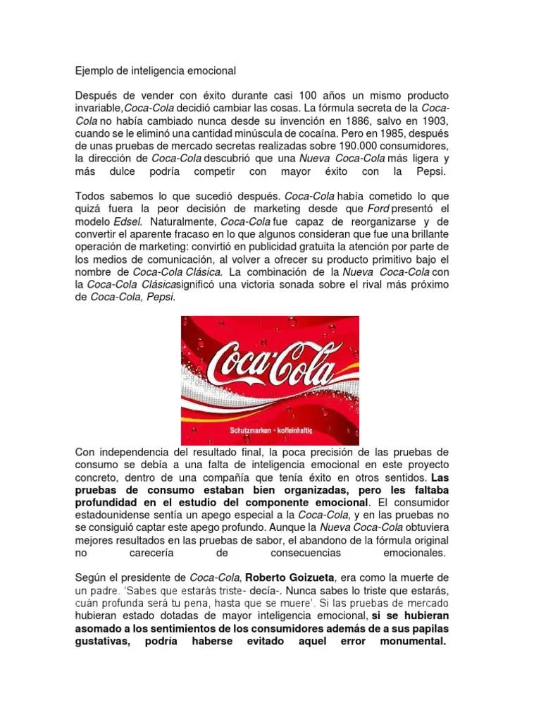 casos de inteligencia emocional coca cola - Qué es la inteligencia emocional y el ejemplo