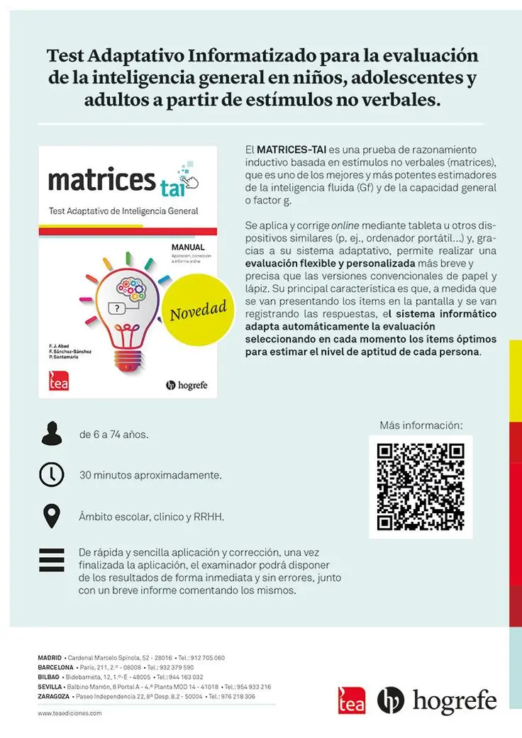 matrices-tai test adaptativo de inteligencia general - Qué es la prueba Matrix