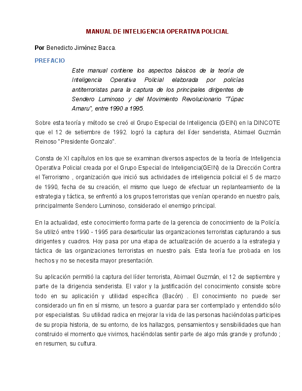 Manual de Inteligencia Operativa Policial - Qué es Oni en inteligencia manual de inteligencia operativa policial - Qué es Oni en inteligencia