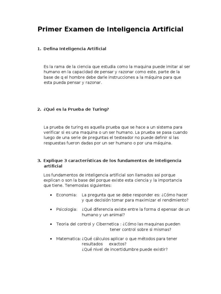 inteligencia artificial examenes - Qué es un examen de IA