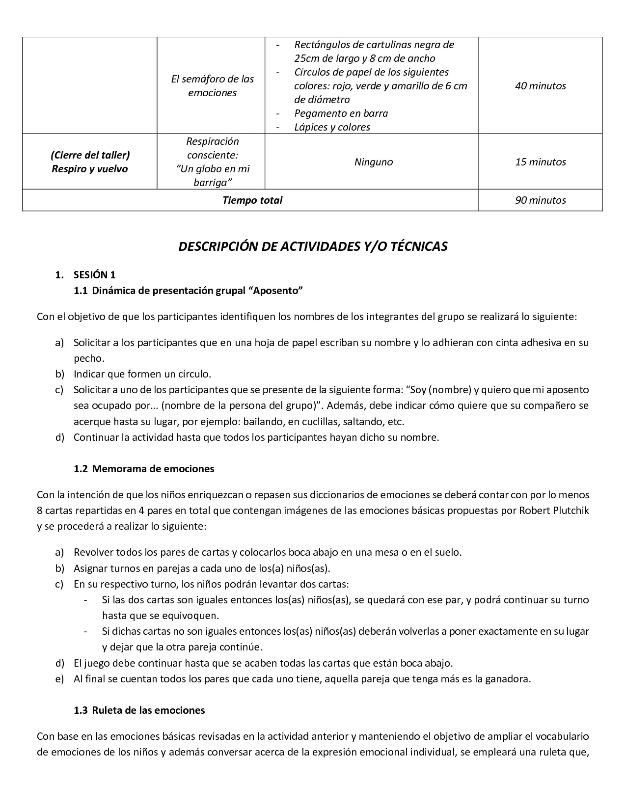 carta descriptiva de taller de inteligencia emocional - Qué es una carta descriptiva de un taller