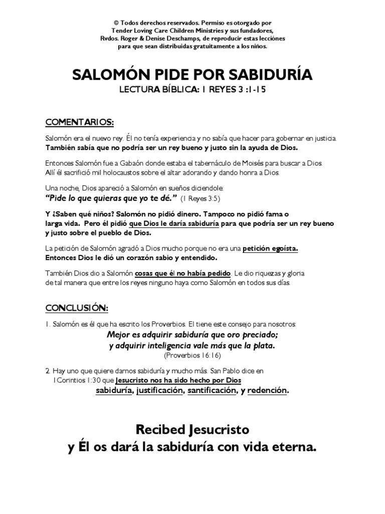 el rey salomon pidio sabiduria e inteligencia - Qué le dijo Dios a Salomón cuando pide sabiduría