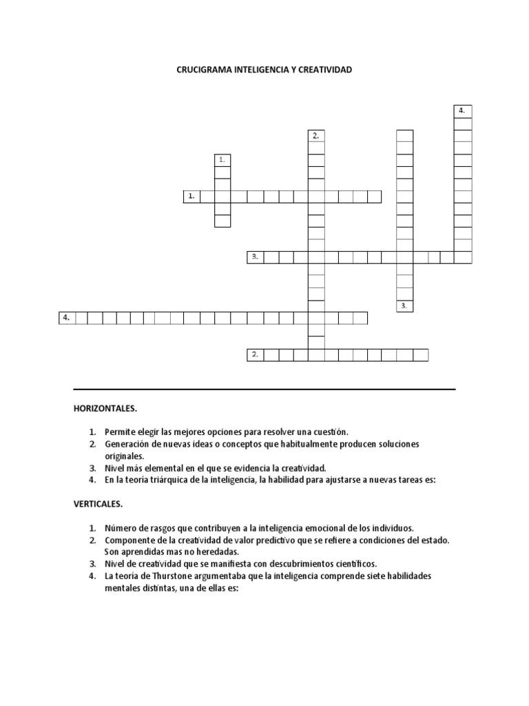 el alma la inteligencia crucigrama - Que no quiere trabajar crucigrama
