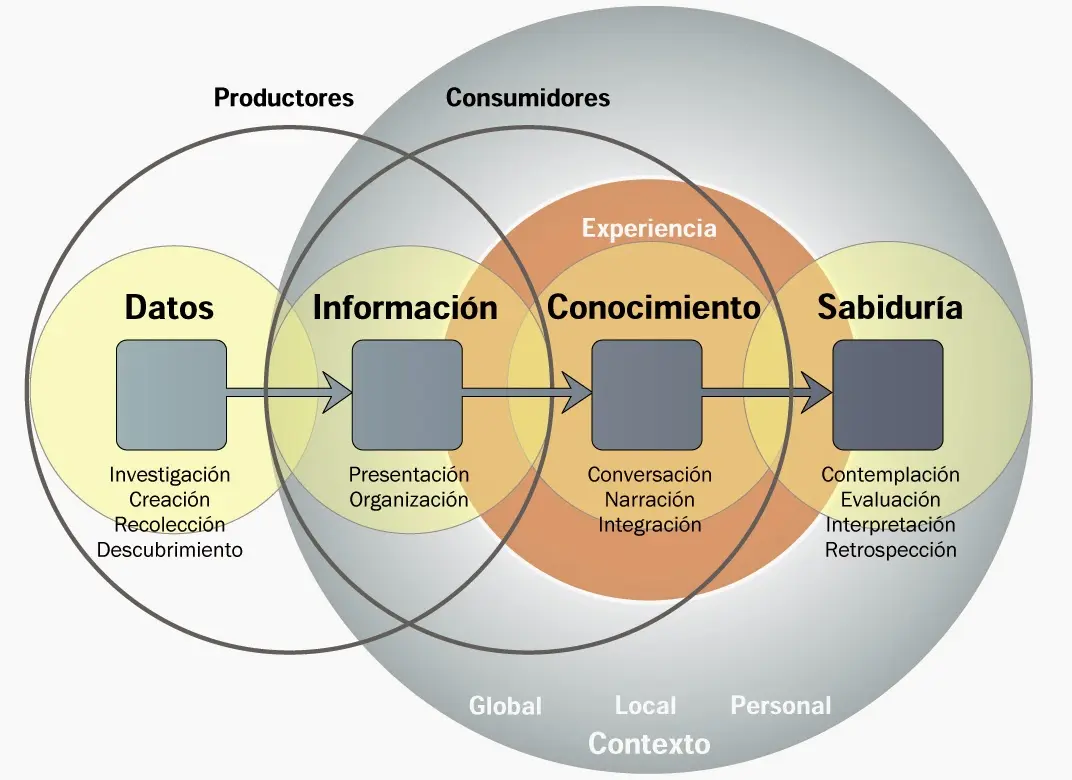 diagrama información conocimiento experiencia inteligencia - Qué son los estudios integradores centrados en el sistema