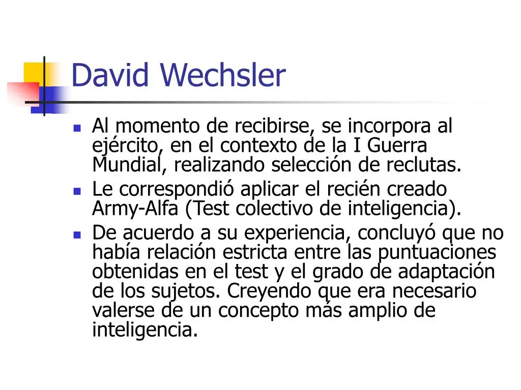 concepto de inteligencia weschler - Quién es Wechsler